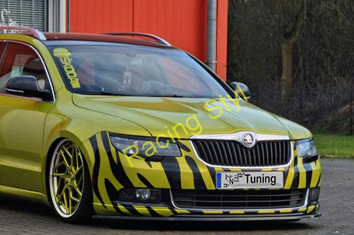 Škoda Superb II 3T Stylingpaket přední spoiler lipa Glossy Black IN Tuning Lesk.
