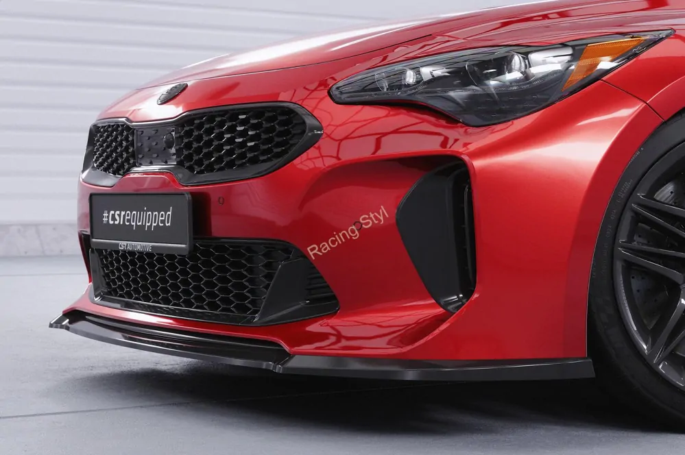 Kia Stinger GT přední spoiler lip Glossy Black CSR Lesk.