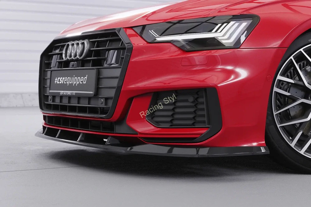 Audi A6 C8 4K S-Line/ S6 C8 4K přední spoiler lip Glossy Black CSR Lesk.