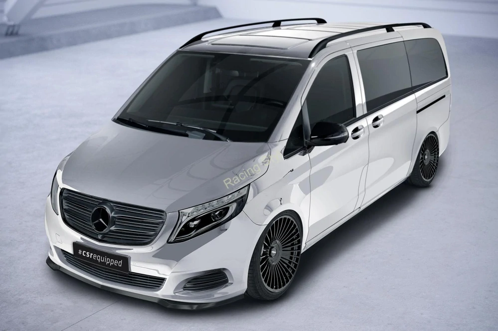 Mercedes Benz V-Class 447 přední spoiler lipa Glossy Black CSR Lesk.