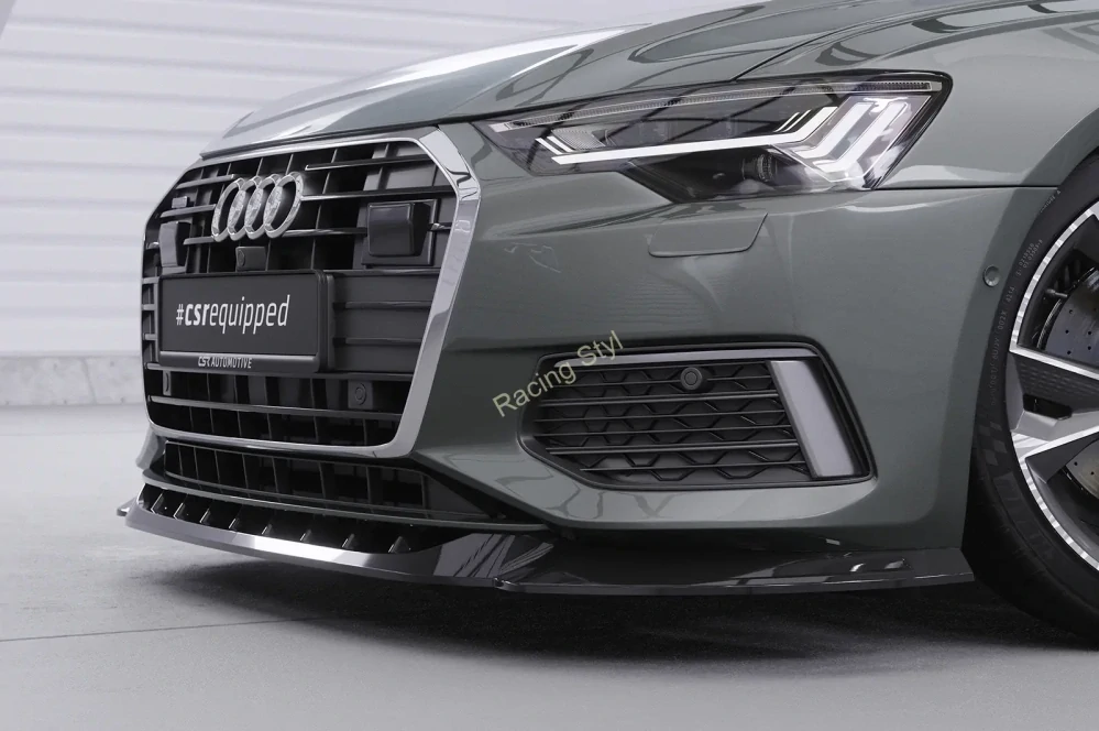 Audi A6 C8 (F2) přední spoiler lip Glossy Black CSR Lesk.