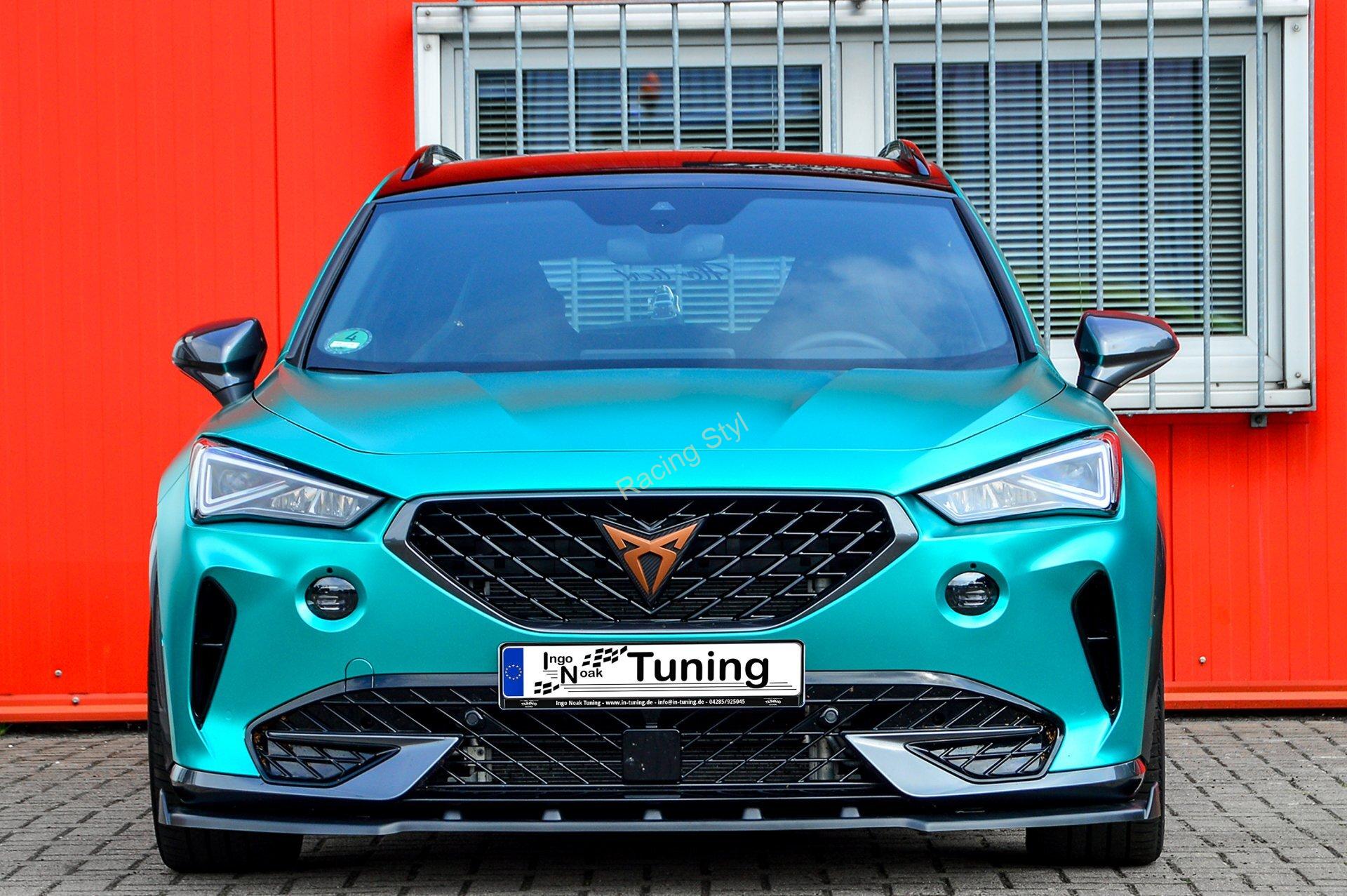 Cupra Formentor přední spoiler lipa Glossy Black s bočními křidélky IN Tuning Lesk.