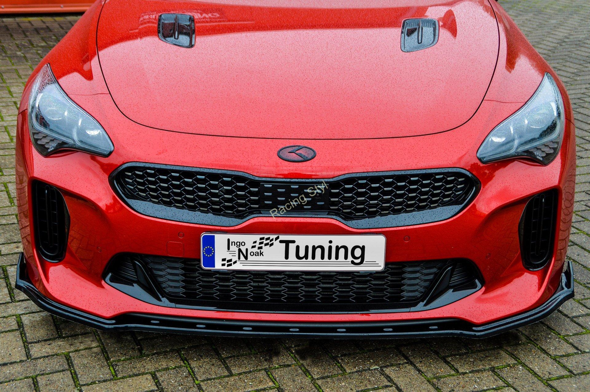 Kia Stinger CK přední spoiler lipa s křidélky Glossy Black IN Tuning Lesk.