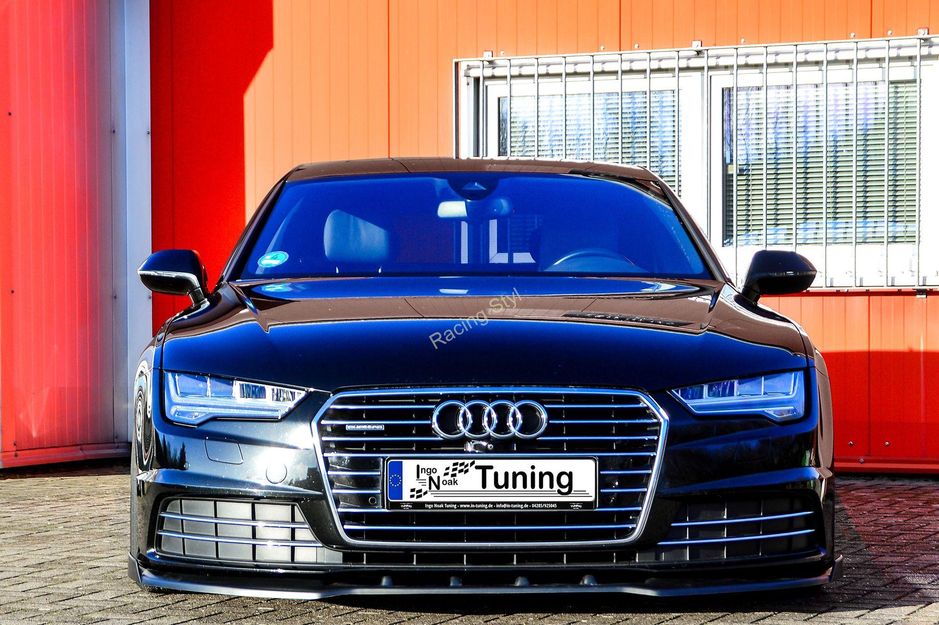 Audi A7 C7 4G Facelift přední spoiler lipa Glossy Black s křidélky IN Tuning Lesk.