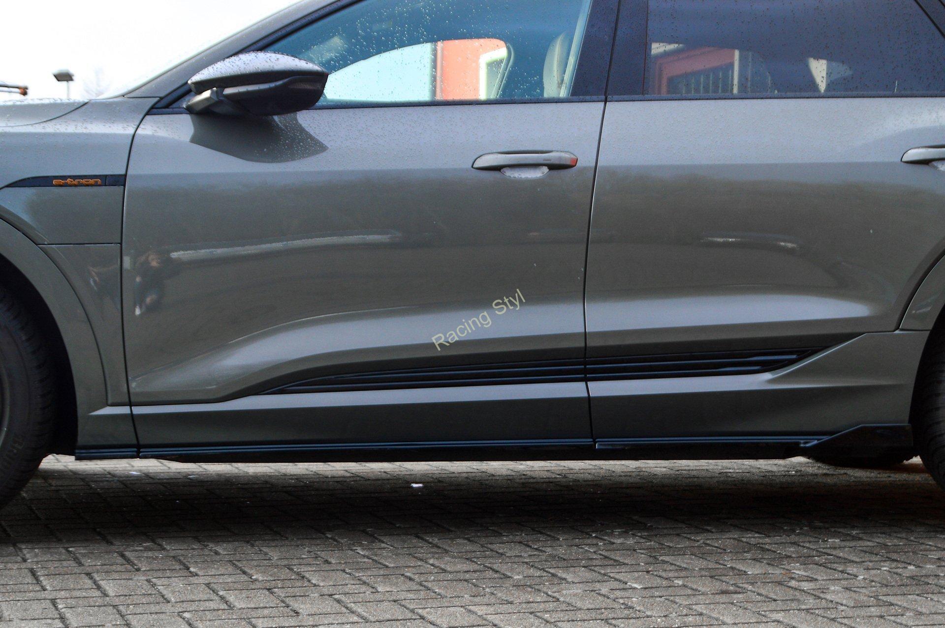 Audi E-Tron Quattro boční prahy lemy Glossy Black se zadními křidélky IN Tuning Lesk.