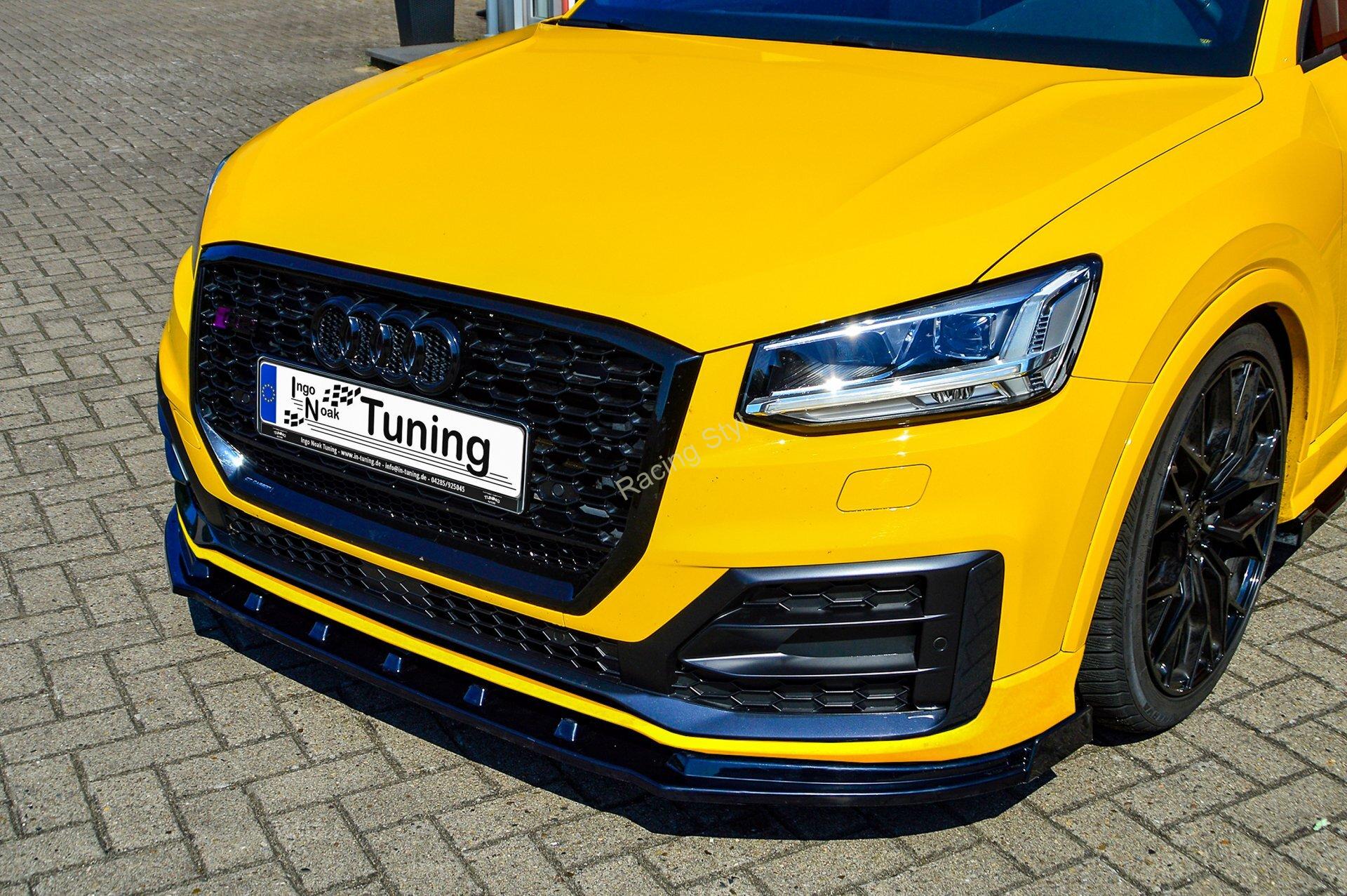 Audi Q2 Sport GA přední spoiler lipa Glossy Black s křidélky IN Tuning Lesk.