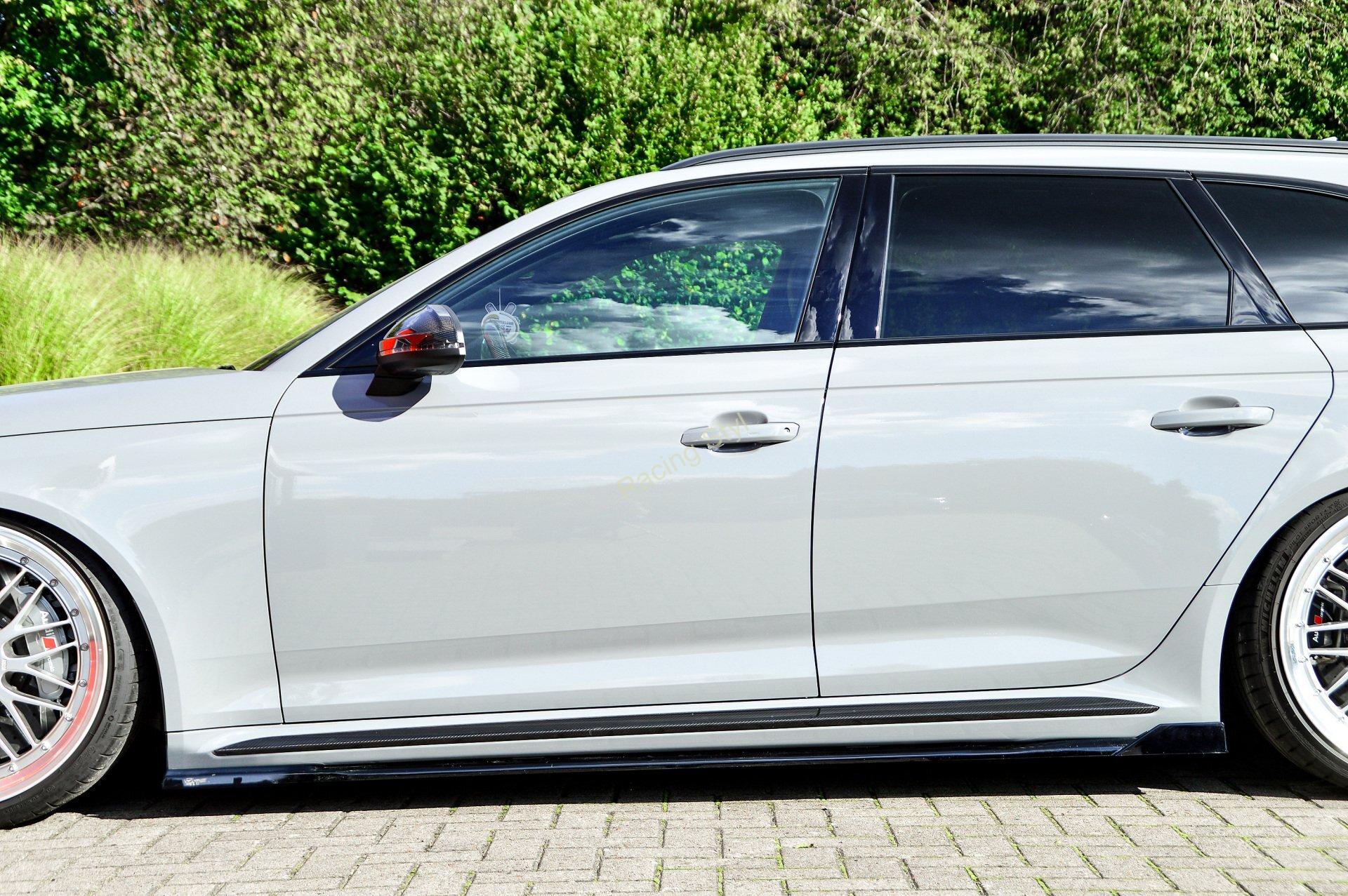 Audi RS4 B9 spoilery lemy s křidélky pod boční prahy IN Tuning Matt.