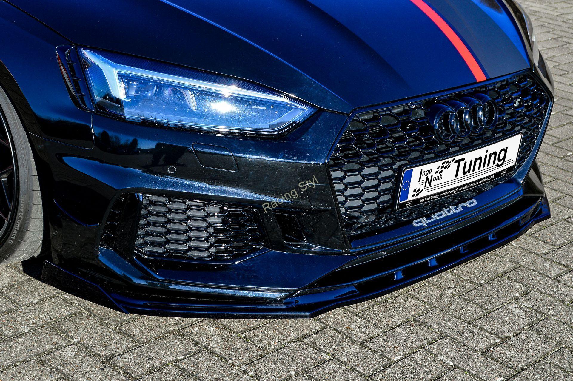 Audi RS5 F5 přední spoiler lipa Glossy Black s křidélky IN Tuning Lesk.