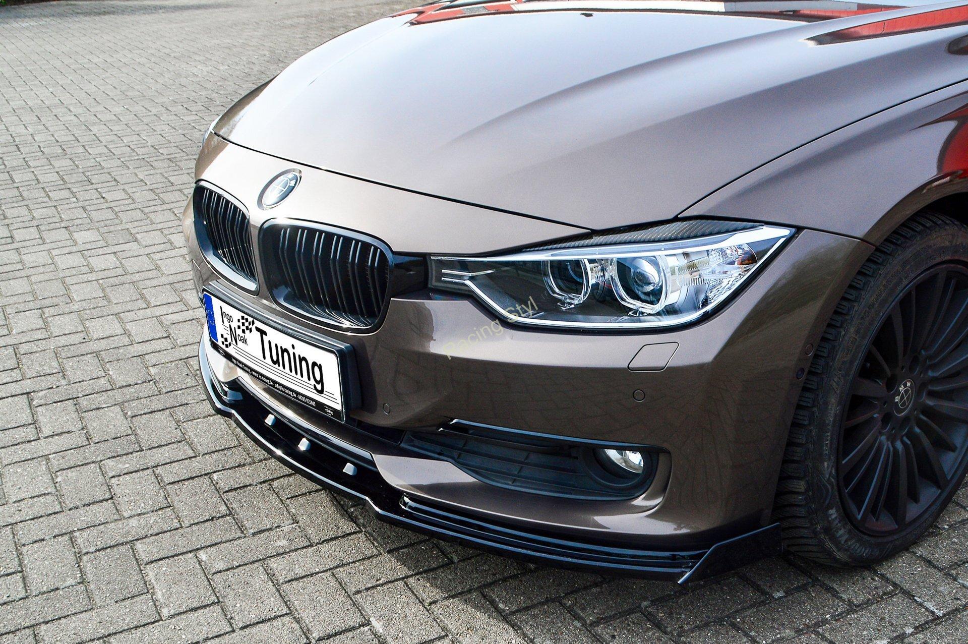 BMW 3 F30/F31 přední spoiler lipa Glossy Black s křidélky IN Tuning Lesk.