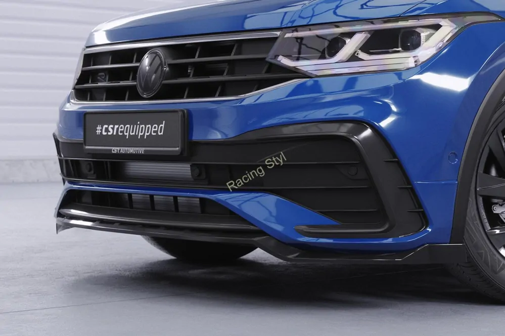 VW Tiguan 2 Facelift R-Line přední spoiler lip Glossy Black CSR Lesk