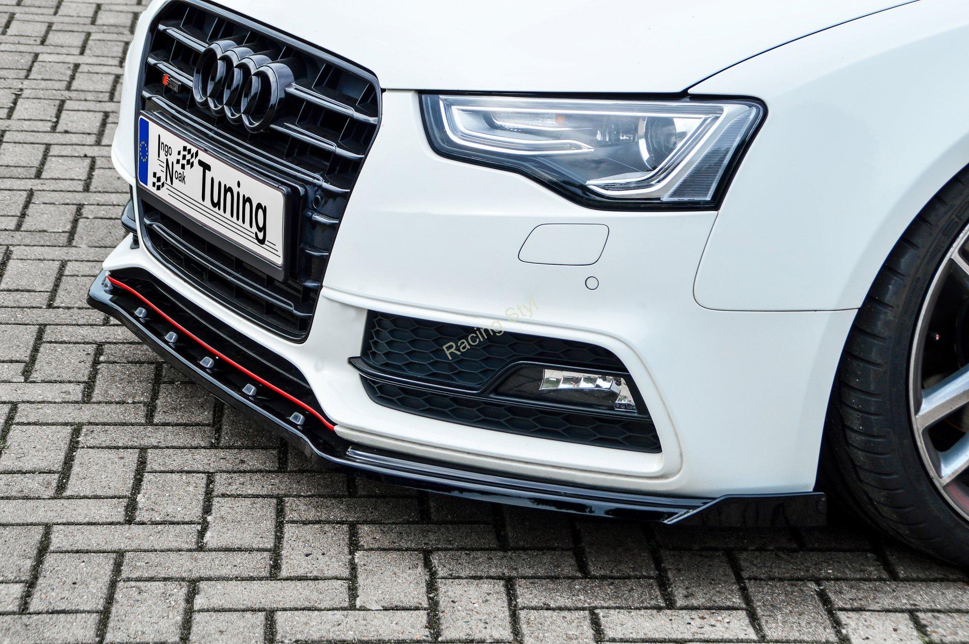 Audi A5 B8 Facelift S-Line přední spoiler lipa Glossy Black s křidélky IN Tuning Lesk.