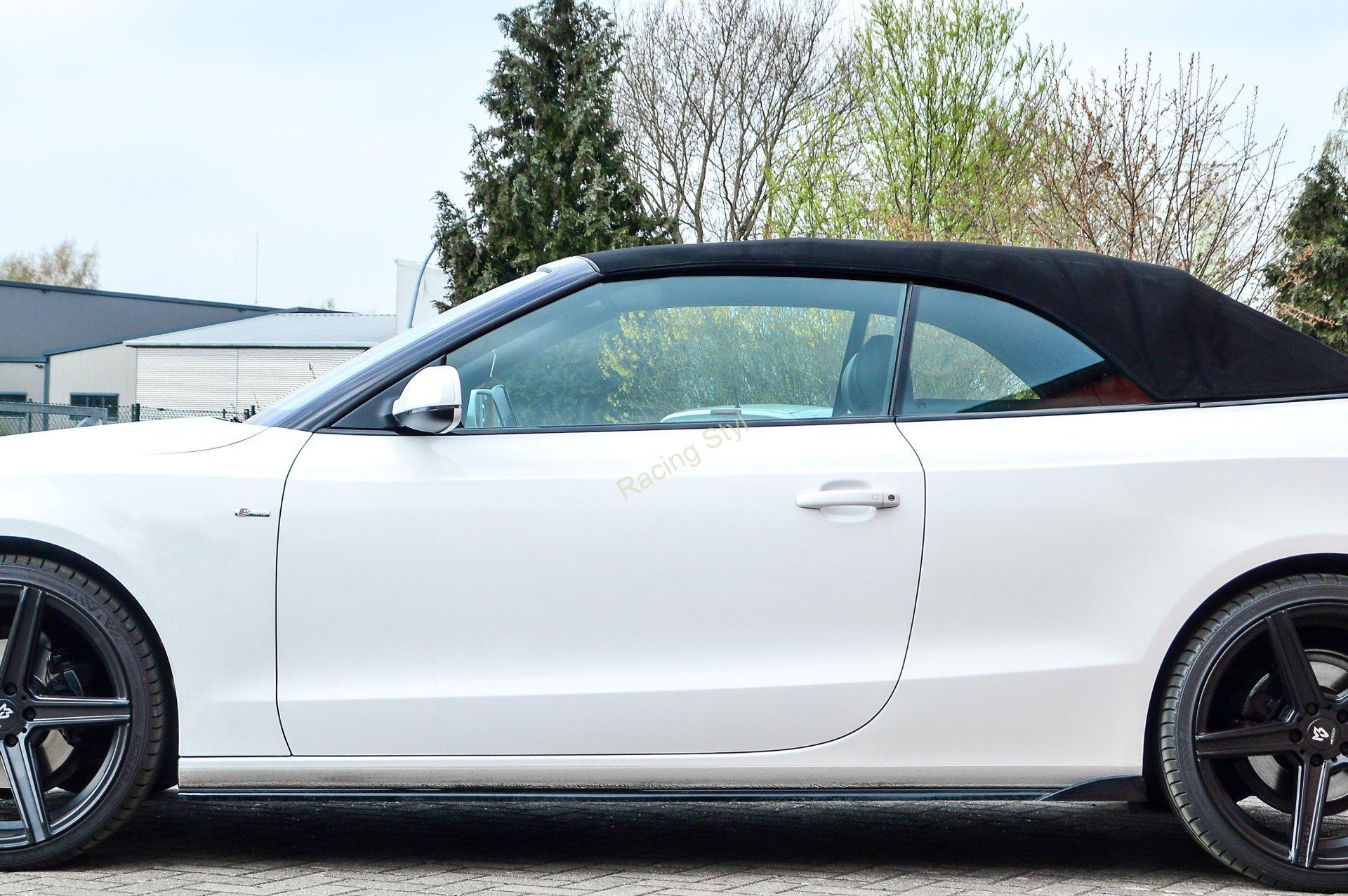 Audi A5 B8 2005-16 nástavce bočních prahů Glossy Black s křidélky IN Tuning Lesk.