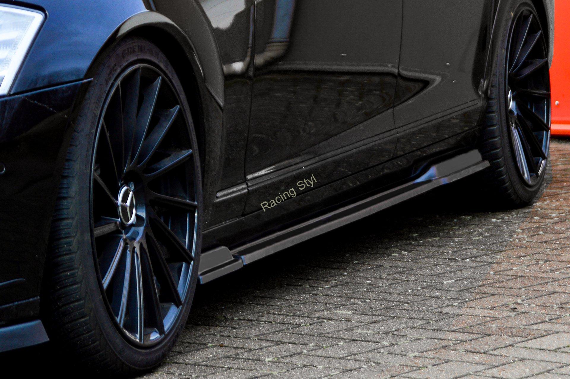 Mercedes Benz S V221 Long nástavce na boční prahy Glossy Black IN Tuning Lesk.