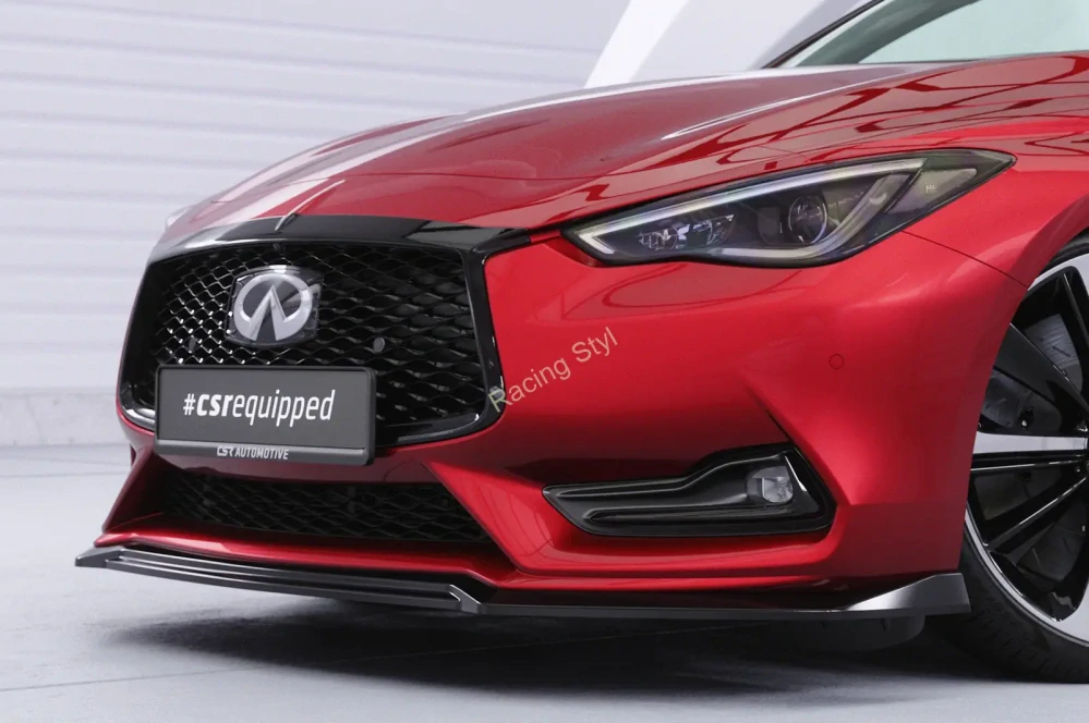 Infiniti Q60 přední spoiler lipa Glossy Black CSR Lesk.