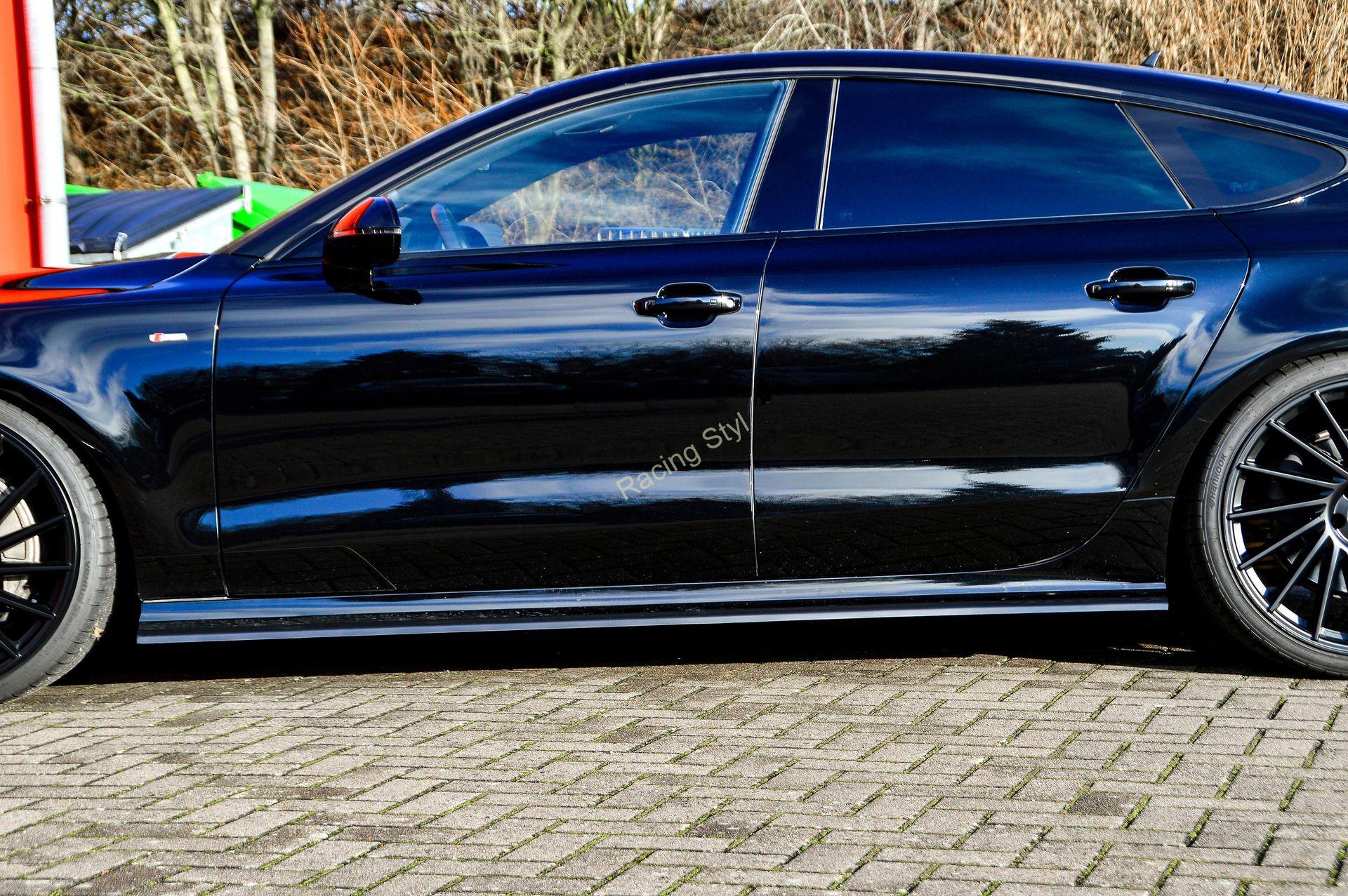 Audi A7 C7 4G Facelift nástavce pod boční prahy Glossy Black IN Tuning Lesk.