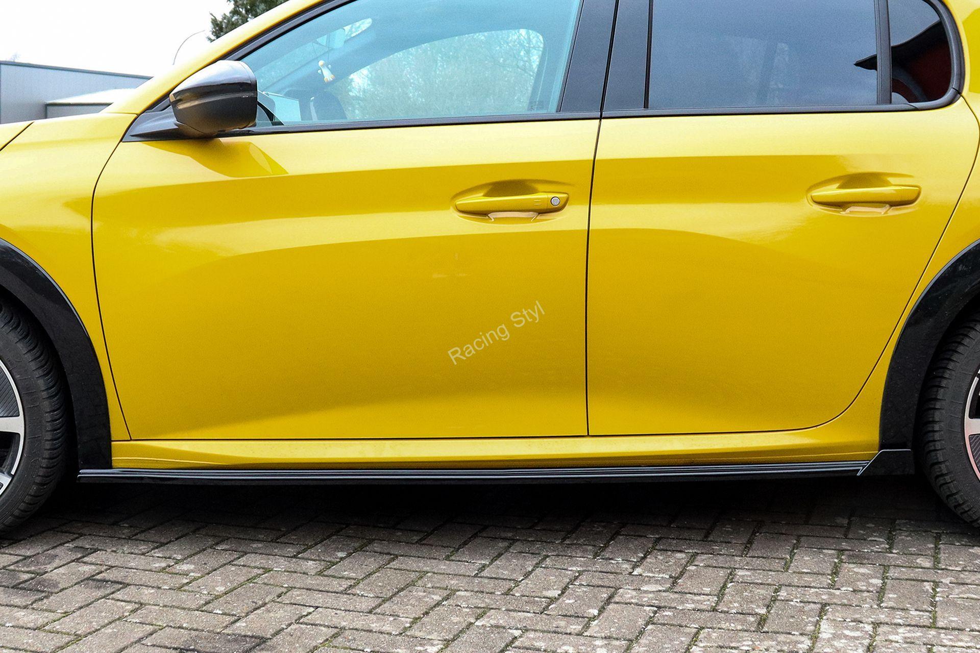 Peugeot 208 II/e208 GT/GT-Line nástavce pod boční prahy s křidélky IN Tuning Matt.