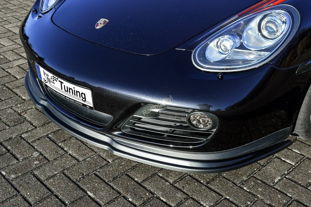 Porsche Cayman 987 2009-13 přední spoiler lipa Glossy Black IN Tuning Lesk.