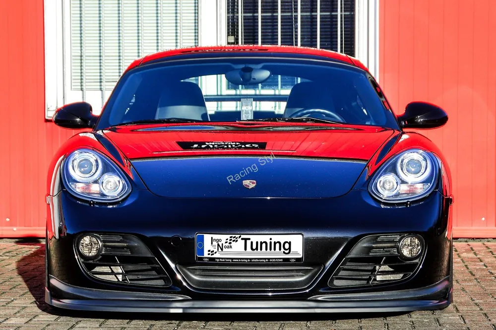 Porsche Cayman 987 2009-13 přední spoiler lipa s křidélky IN Tuning Matt.