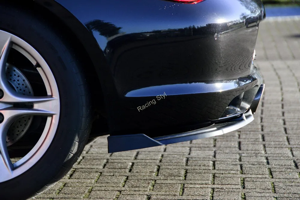 Porsche Cayman 987 2009-13 boční spoilery na zadní nárazník Glossy Black s křidélky IN Tuning Lesk.