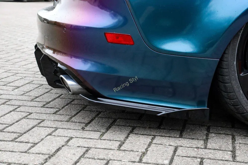 Audi A7 S-Line/ S7 C7 4G boční spoilery na zadní nárazník s křidélky Glossy Black IN Tuning Lesk.