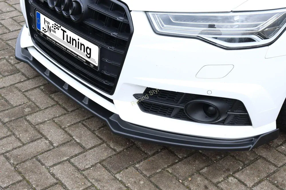 Audi A6 S-Line/ S6 4G C7 přední spoiler lipa s křidélky Glossy Black IN Tuning Lesk.