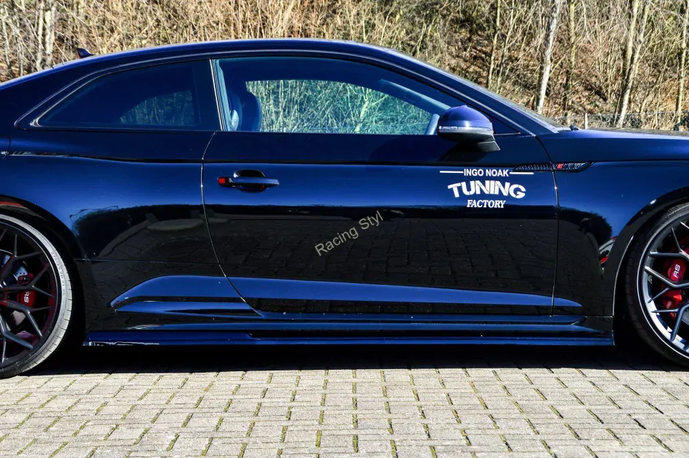 Audi RS5 B9 F5 spoilery pod boční prahy Glossy Black IN Tuning Lesk.