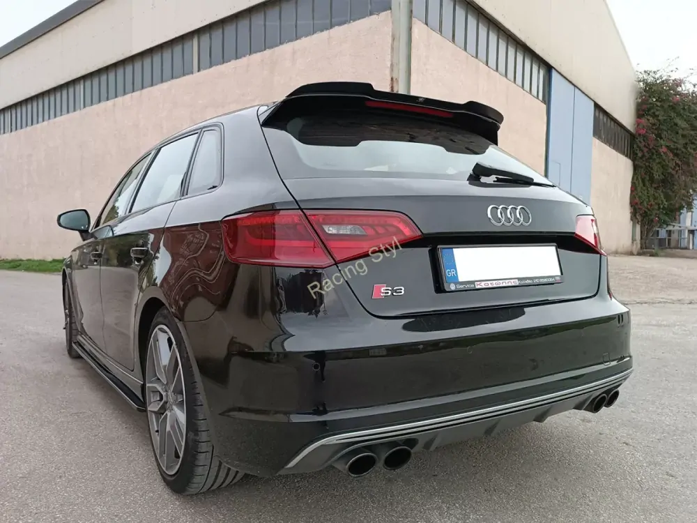 Audi S3/ A3 S-Line 8V/ 8V FL Hatchback/ Sportback spoiler nad zadní okno Glossy Black MD Design Lesk.