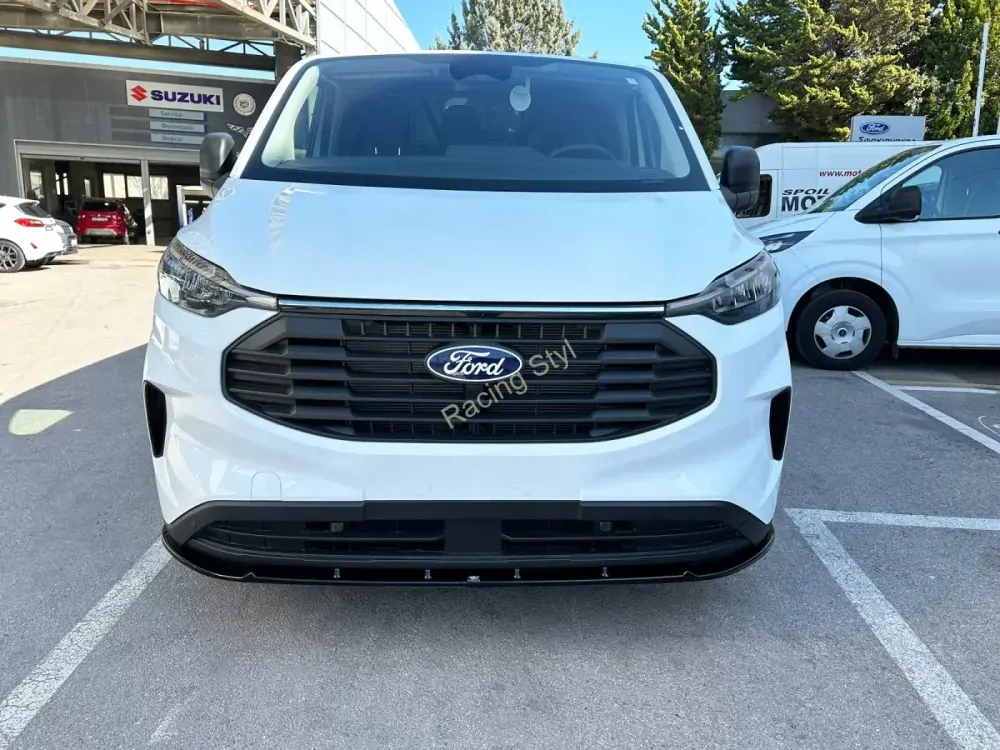 Ford Transit Custom 2023- přední spoiler lipa Glossy Black MD Design Lesk.