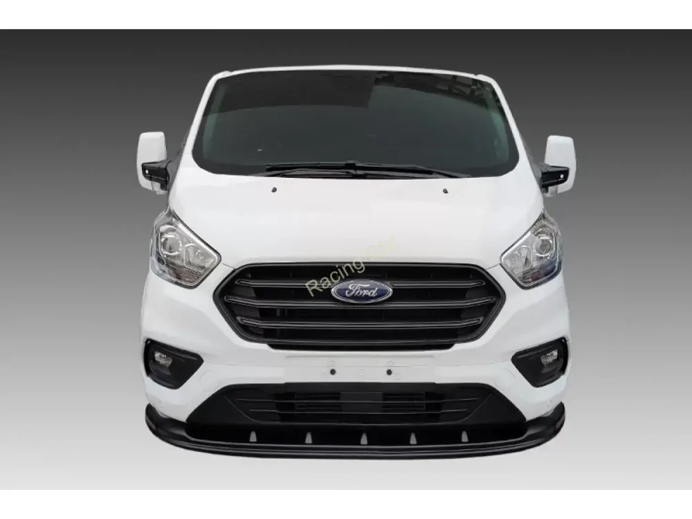 Ford Transit Custom Facelift přední spoiler lipa Glossy Black MD Design Lesk.