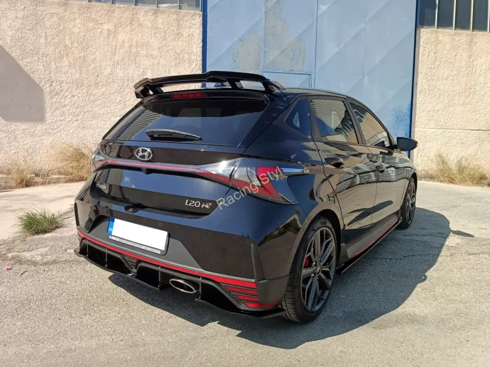 Hyundai i20 N spoiler pod zadní nárazník Glossy Black MD Design Lesk.
