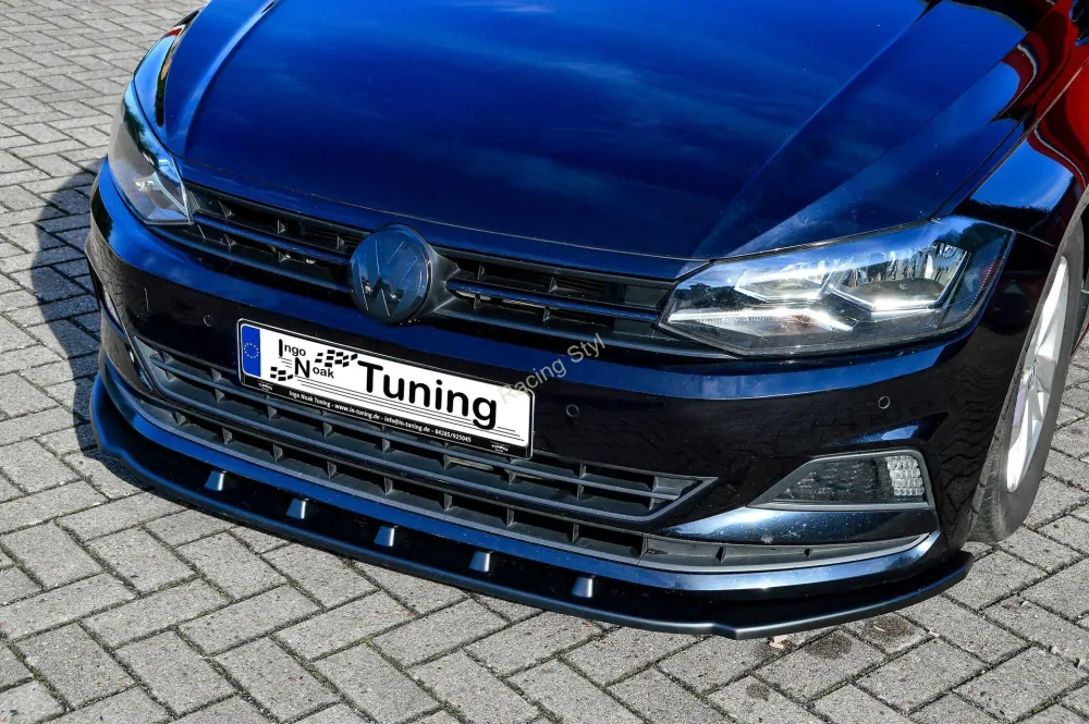 VW Polo 6 2G přední spoiler lipa V2 Glossy Black IN Tuning Lesk.