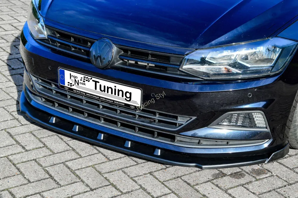 VW Polo 6 2G přední spoiler lipa V2 s křidélky IN Tuning Matt.