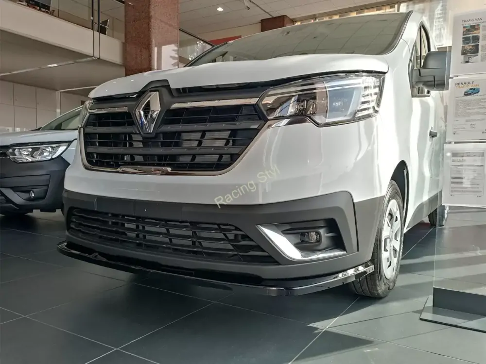 Renault Trafic 2022- spoiler pod přední nárazník Glossy Black MD Design Lesk.