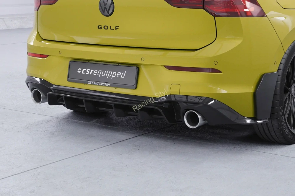 VW Golf 8 GTI spoiler na zadní nárazník difuzor Glossy Black CSR Lesk.