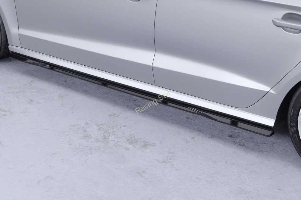 Audi A3 8V Sedan nástavce na boční prahy Glossy Black CSR Lesk.