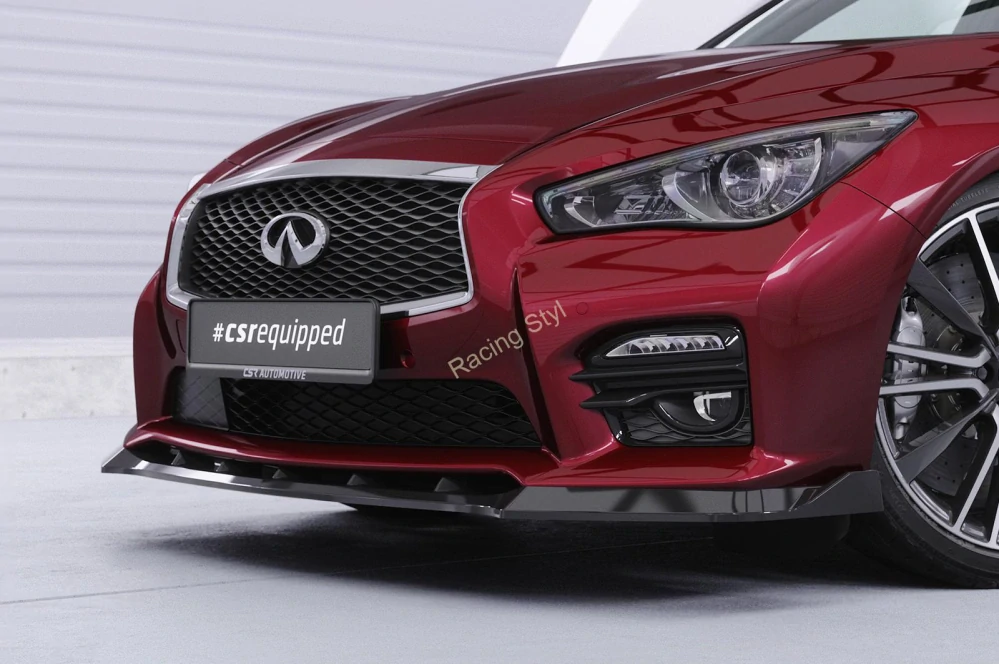 Infiniti Q50 přední spoiler lip Glossy Black CSR Lesk.