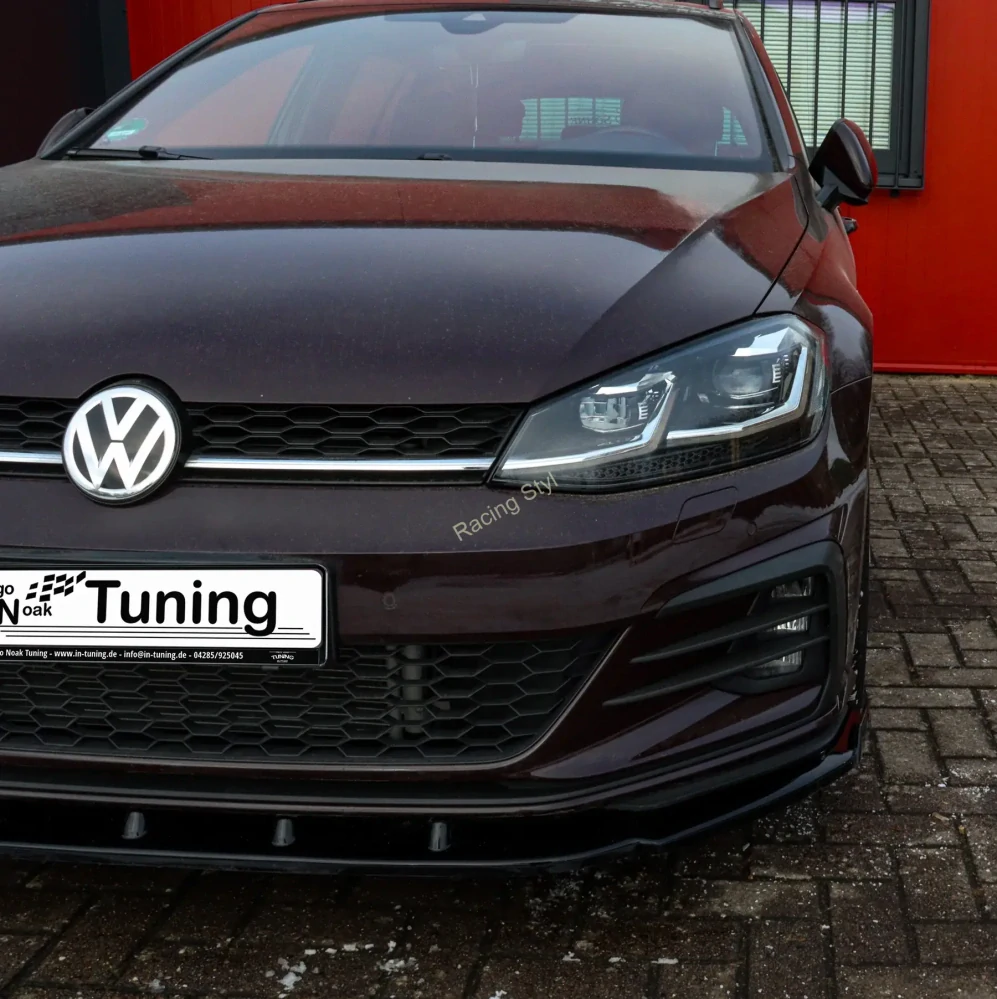 VW Golf 7 GTI/ GTD AU Facelift přední spoiler lip s křidélky Glossy Black IN Tuning Lesk