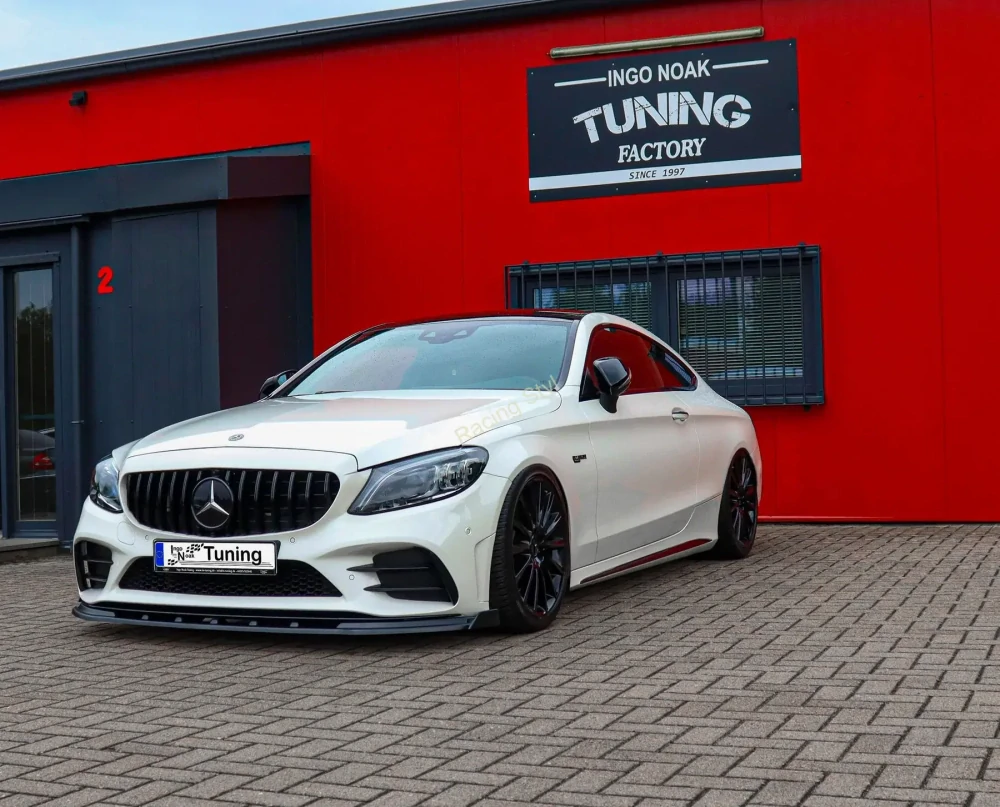 Mercedes Benz C43 AMG Facelift přední spoiler lip s křidélky Glossy Black IN Tuning Lesk