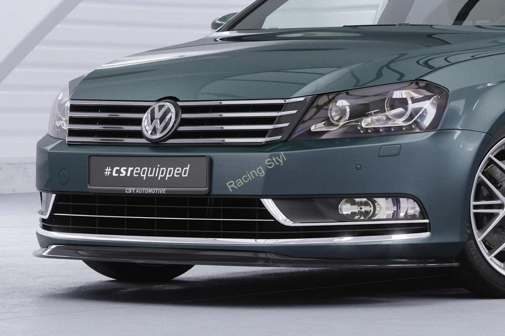 VW Passat B7 přední spoiler lipa Glossy Black CSR Lesk.