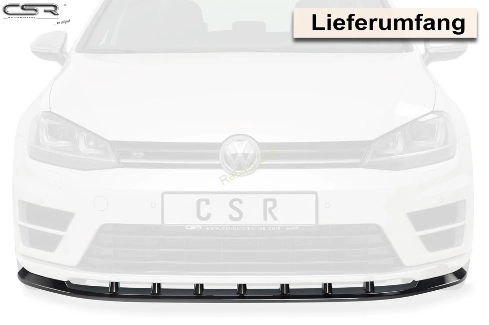 VW Golf 7 R přední spoiler lipa Glossy Black CSR Lesk.