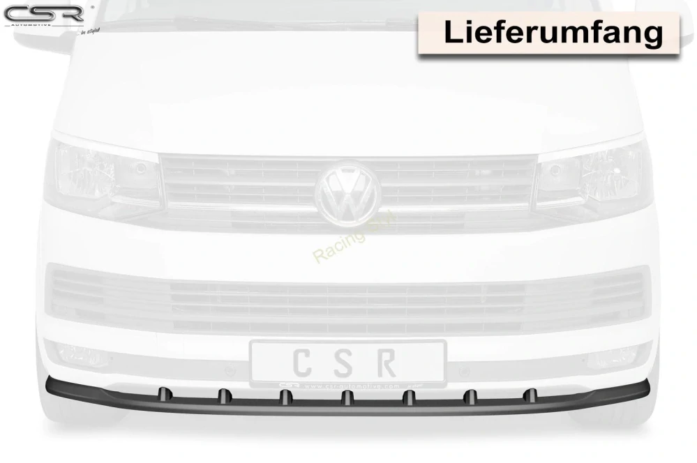 VW T6 Bus přední spoiler lipa Glossy Black CSR Lesk.
