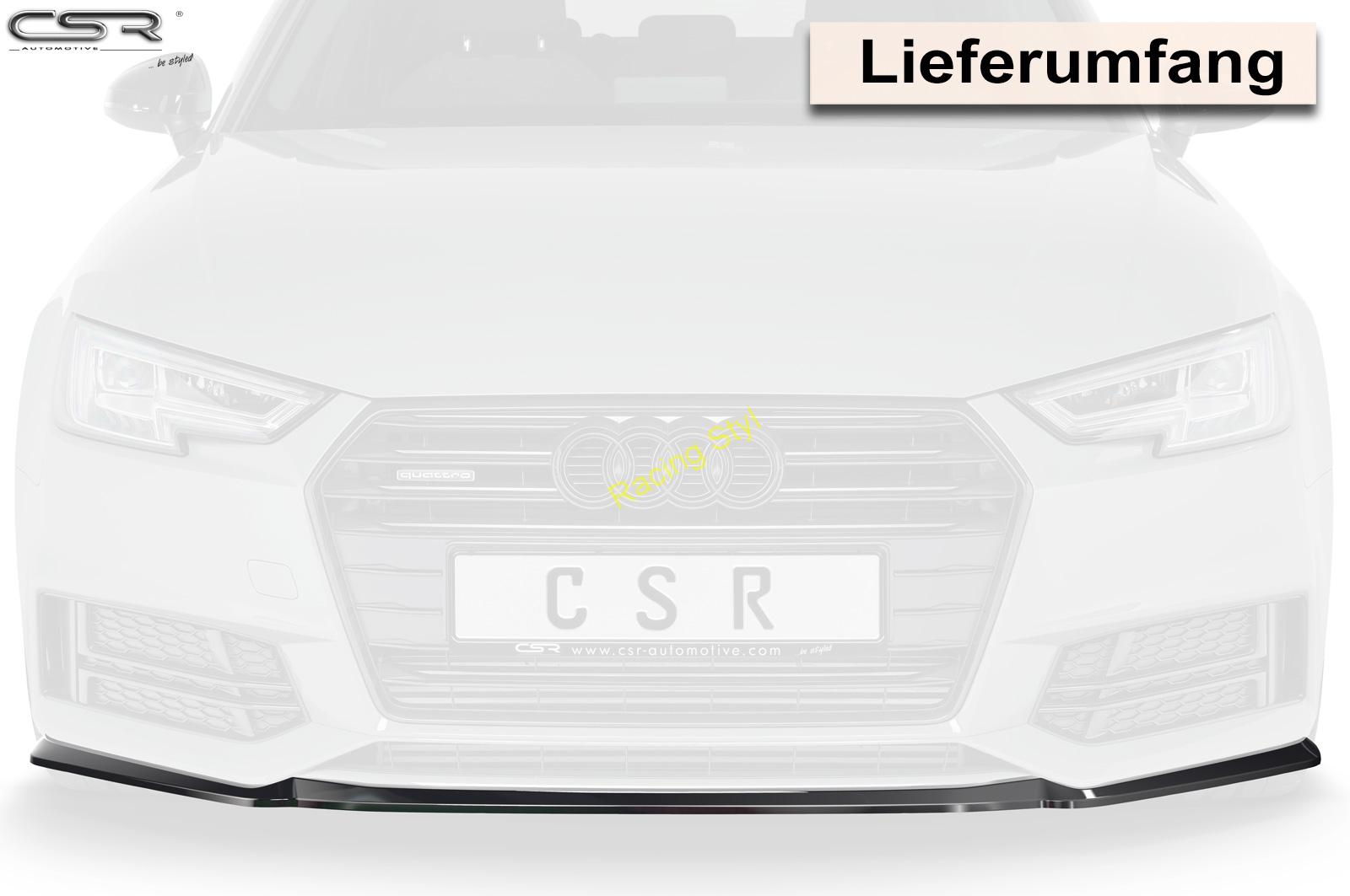 Audi A4 B9 S-Line/ S4 B9 přední spoiler lip Glossy Black CSR Lesk