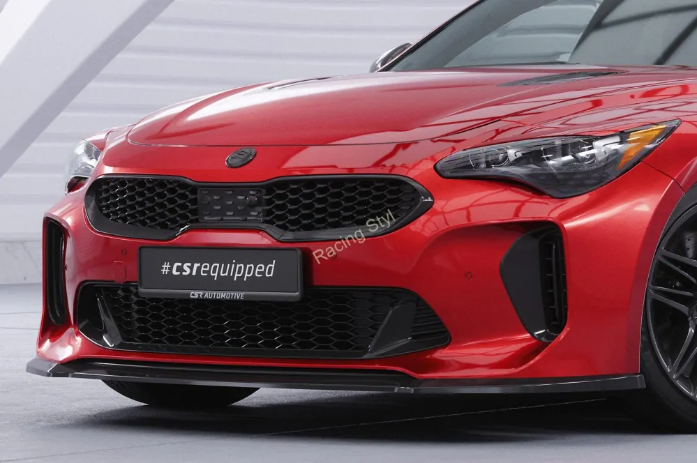 Kia Stinger GT přední spoiler lip Glossy Black CSR Lesk.