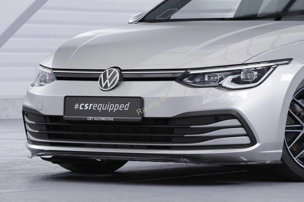 VW Golf 8 typ CD přední spoiler lipa Glossy Black CSR Lesk.