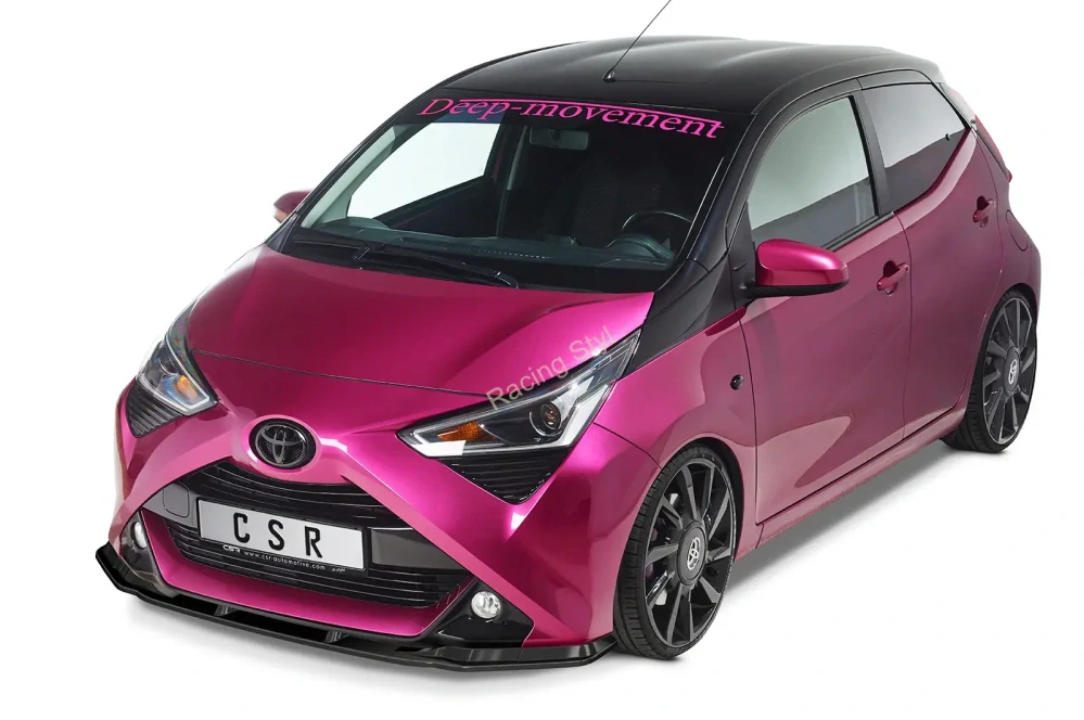 Toyota Aygo 2 Facelift přední spoiler lip Glossy Black CSR Lesk