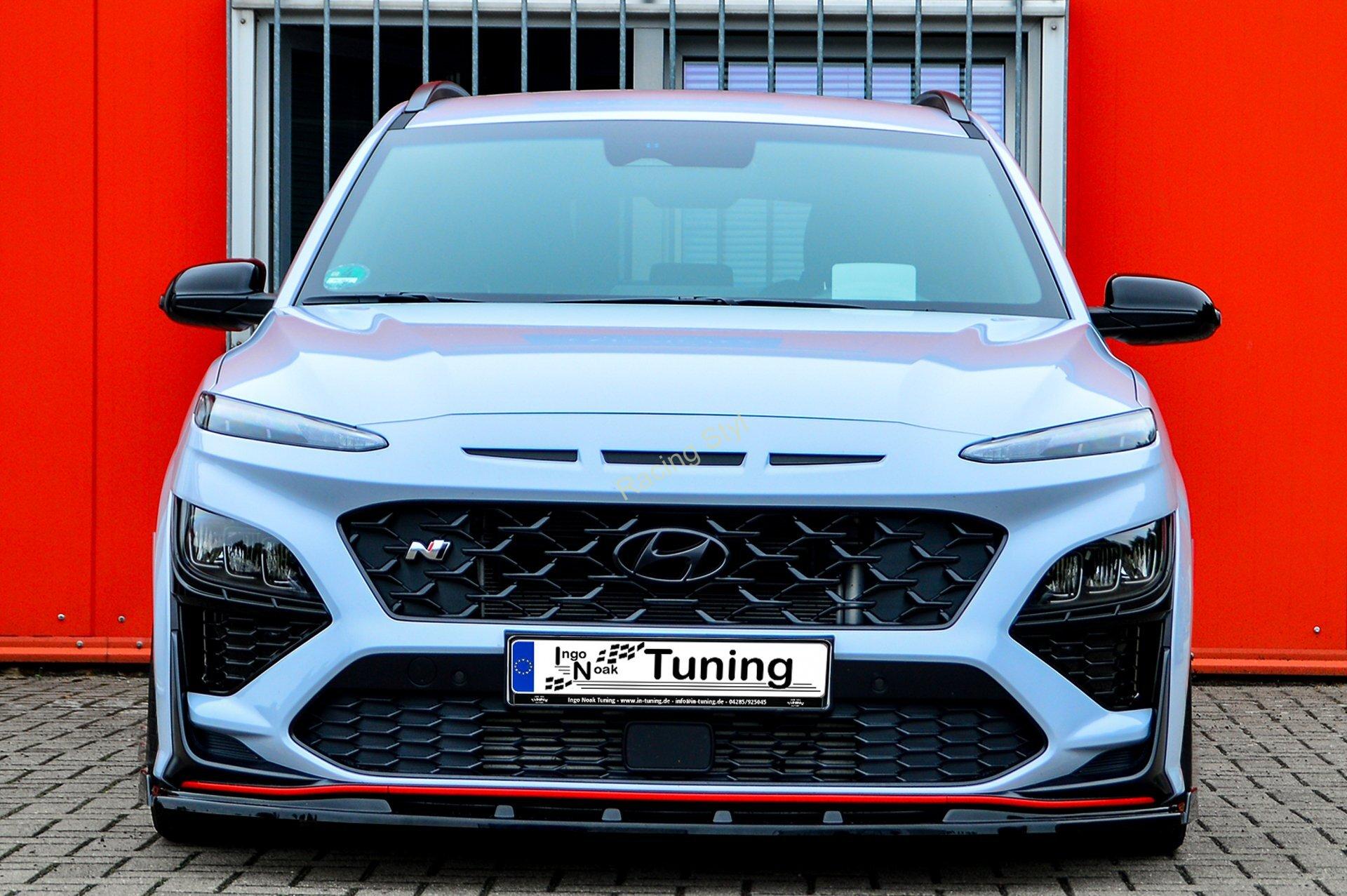 Hyundai Kona N + N-Line přední spoiler lipa Glossy Black s křidélky IN Tuning Lesk.