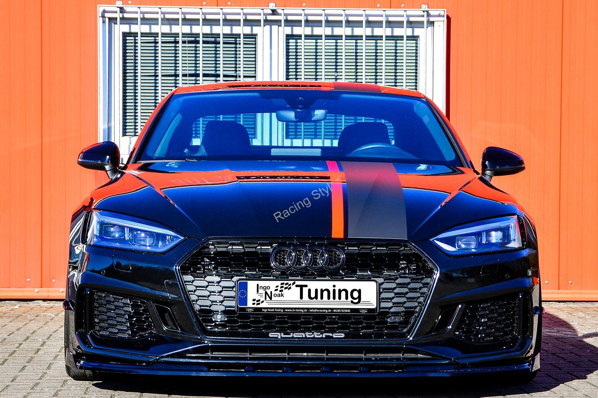 Audi RS5 F5 přední spoiler lipa Glossy Black s křidélky IN Tuning Lesk.