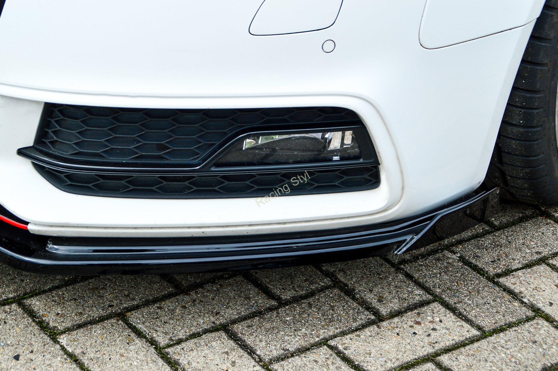 Audi A5 B8 Facelift S-Line přední spoiler lipa Glossy Black s křidélky IN Tuning Lesk.