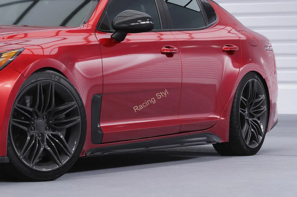 Kia Stinger GT nástavce na boční prahy Glossy Black CSR Lesk.