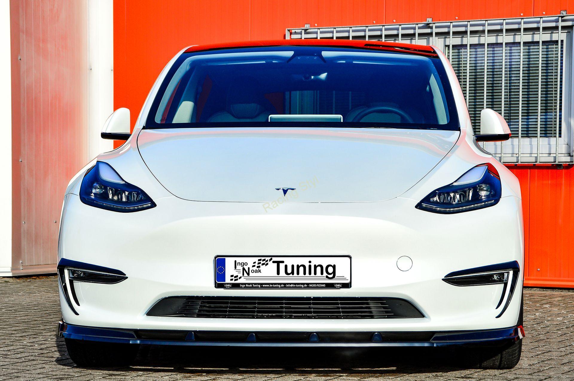 Tesla Model Y přední spoiler lipa Glossy Black IN Tuning Lesk.